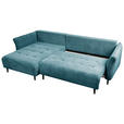 ECKSOFA in Chenille Blau  - Blau/Schwarz, MODERN, Textil/Metall (200/285cm) - Carryhome