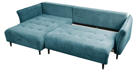 ECKSOFA in Chenille Blau  - Blau/Schwarz, MODERN, Textil/Metall (200/285cm) - Carryhome