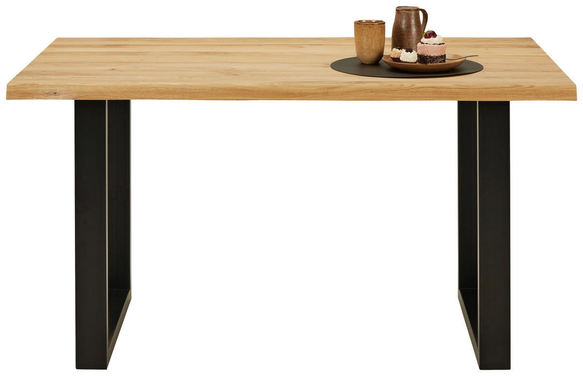 JEDÁLENSKÝ STÔL, divoký dub, farba duba,  - čierna/farba duba, Modern, kov/drevo (140/90/75cm) - Zandiara