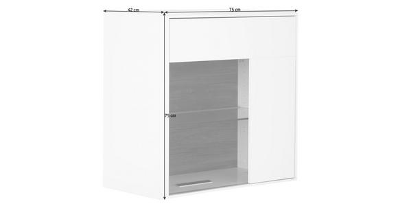 HÄNGEVITRINE in Weiß, Eichefarben - Chromfarben/Eichefarben, Design, Glas/Holzwerkstoff (75/75/42cm) - Hom`in