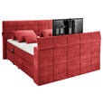 BOXSPRINGBETT 180/200 cm  in Rot  - Rot, KONVENTIONELL, Textil (180/200cm) - Carryhome