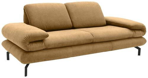2,5-SITZER Webstoff Messingfarben  - Messingfarben/Schwarz, Design, Textil/Metall (224/83/98cm) - LOOKS by W.Joop