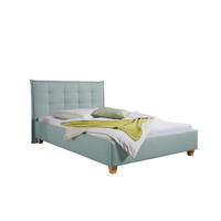 POLSTERBETT 100/200 cm,  in Petrol,  - Petrol/Naturfarben, MODERN, Holz/Textil (100/200cm) - Livetastic