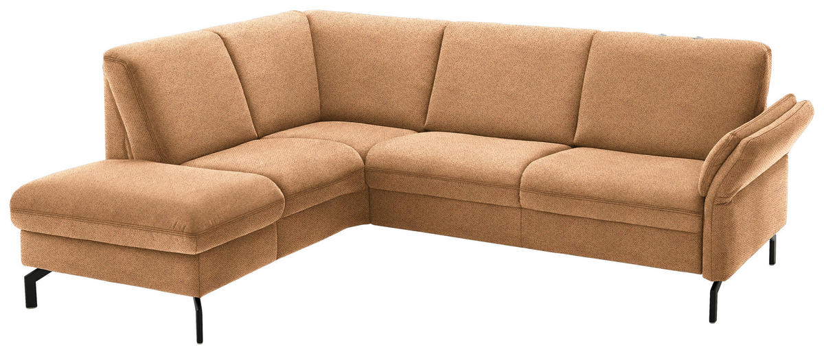 ECKSOFA in Flachgewebe Gelb  - Gelb/Schwarz, Konventionell, Textil/Metall (190/241cm) - Beldomo Comfort