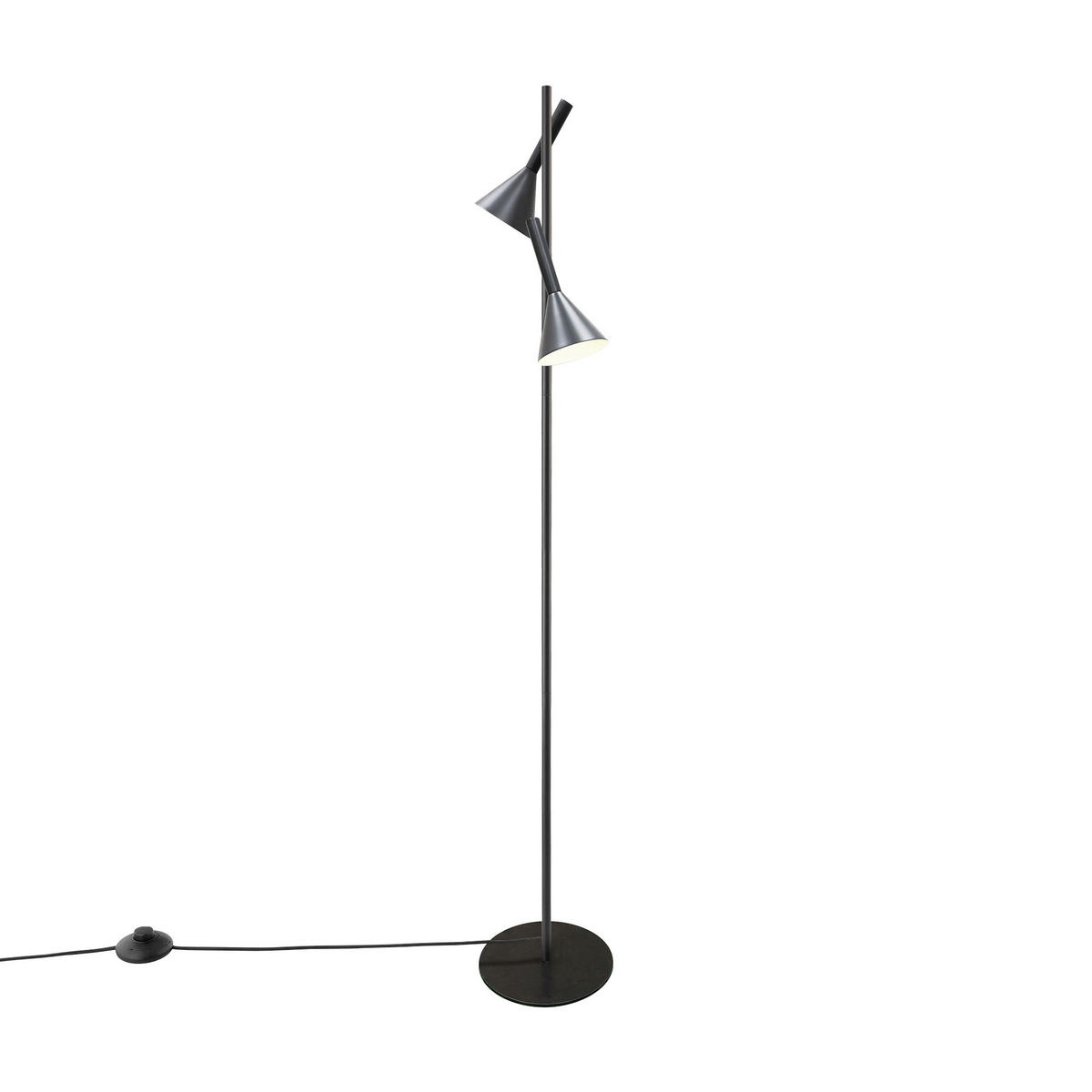 STEHLEUCHTE Kelvis 151/25/37 cm  - Schwarz, Design, Metall (151/25/37cm) - Nordlux