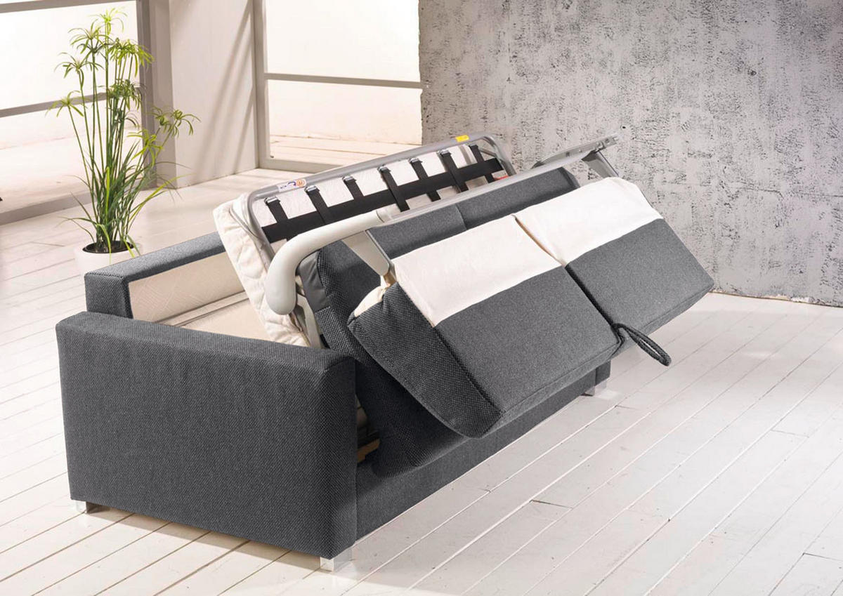 SCHLAFSOFA in Grau  - Chromfarben/Grau, Konventionell, Metall (188/86/97cm) - Novel