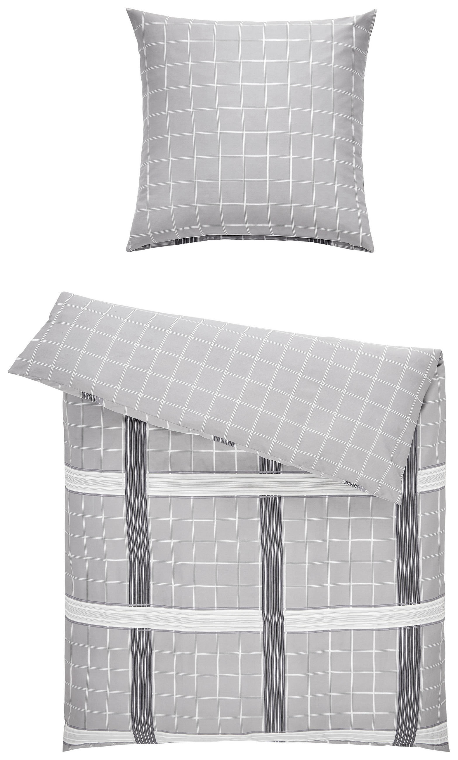 WENDEBETTWÄSCHE Satin 135/200 cm  - Silberfarben, KONVENTIONELL, Textil (135/200cm) - Tom Tailor