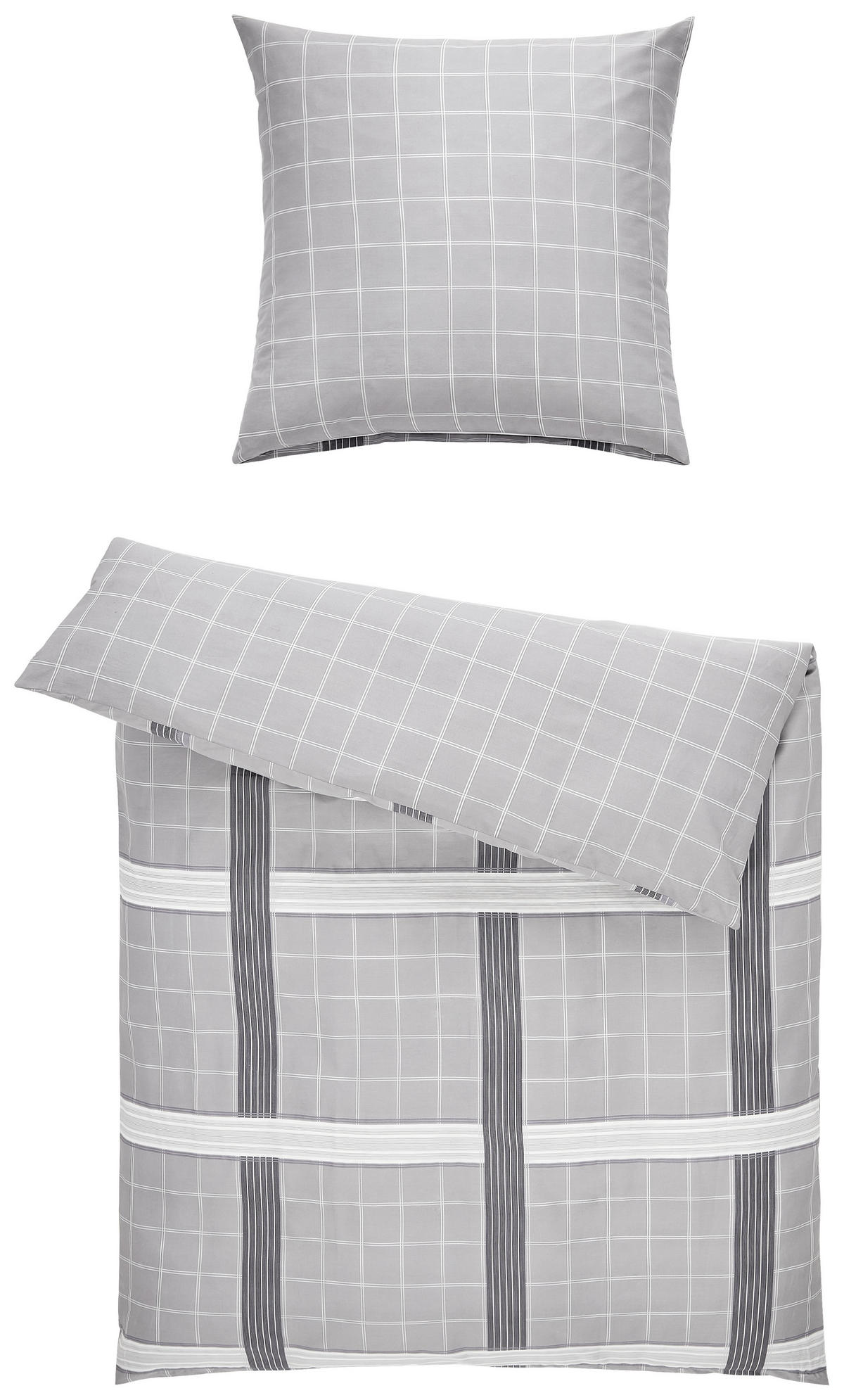 WENDEBETTWÄSCHE Satin 135/200 cm  - Silberfarben, KONVENTIONELL, Textil (135/200cm) - Tom Tailor