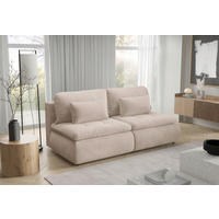 SCHLAFSOFA MYSTIC  mit Plüsch Beige  - Beige/Schwarz, Design, Kunststoff/Textil (220/94/114cm) - Livetastic