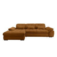 ECKSOFA in Cord Goldfarben  - Goldfarben/Schwarz, Modern, Textil/Metall (184/314cm) - Livetastic