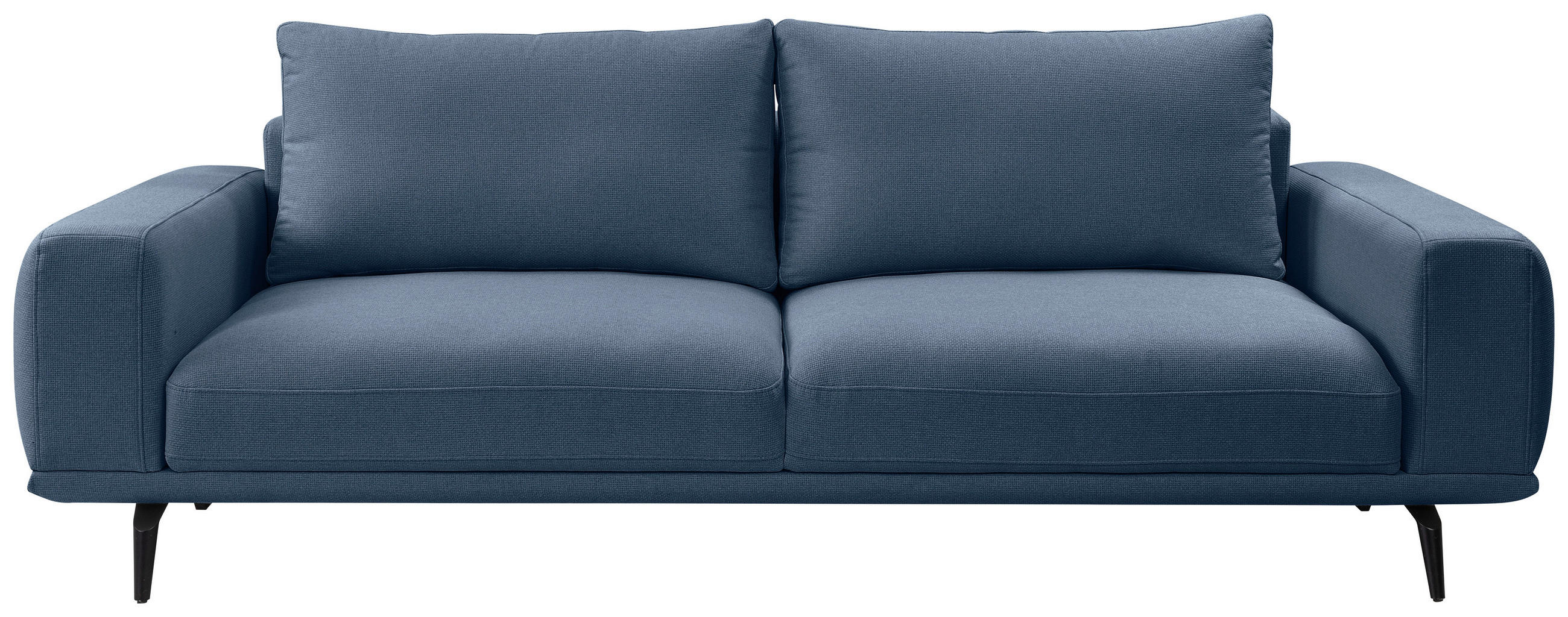 3-SITZER-SOFA in Webstoff Dunkelblau  - Schwarz/Dunkelblau, MODERN, Textil/Metall (242/89/115cm) - MID.YOU