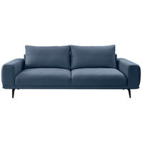 3-SITZER-SOFA in Webstoff Dunkelblau  - Schwarz/Dunkelblau, Modern, Textil/Metall (242/89/115cm) - MID.YOU