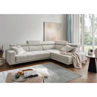ECKSOFA Chenille Beige  - Beige/Schwarz, Konventionell, Textil/Metall (305/225cm) - Livetastic