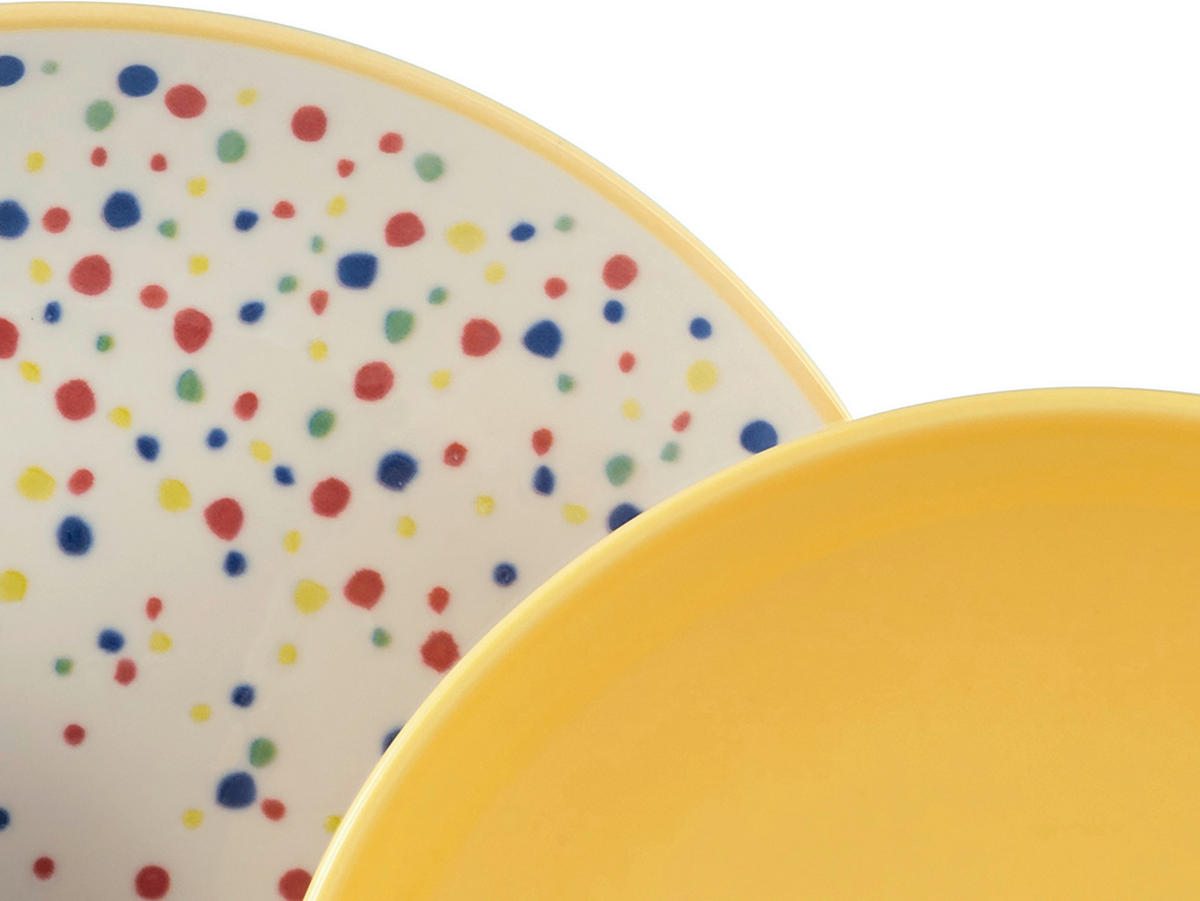 TAFELSERVICE Joy Gelb-bunt 12-teilig  - Gelb/Creme, Basics, Keramik (31,5/31/37null) - Creatable