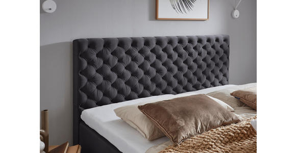 BOXSPRINGBETT 180/200 cm  in Anthrazit  - Chromfarben/Anthrazit, Design, Textil/Metall (180/200cm) - Xora