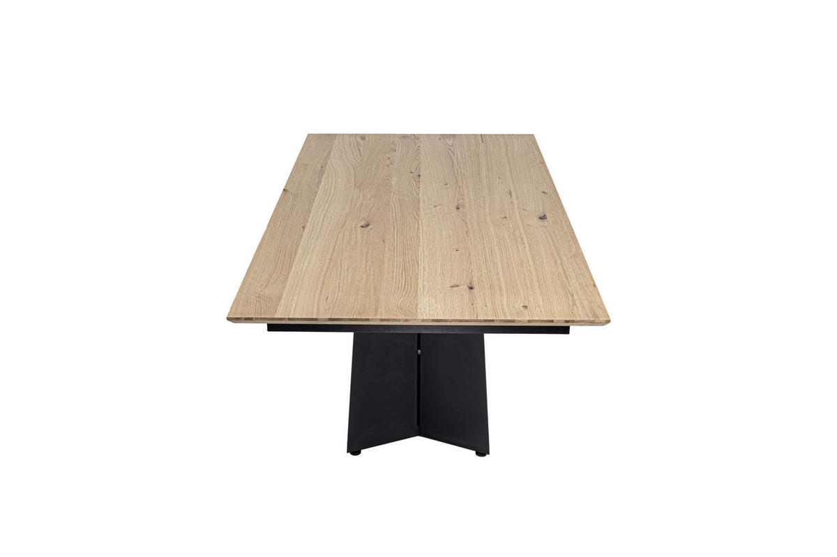 ESSTISCH in Holz, Metall, Holzwerkstoff 190-255/100/76 cm  - Eichefarben/Schwarz, MODERN, Holz/Holzwerkstoff (190-255/100/76cm) - Valdera