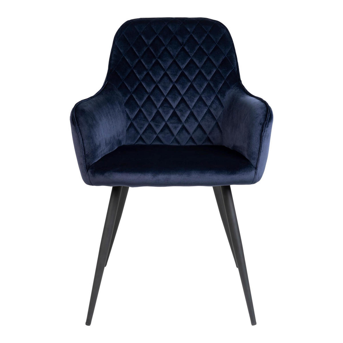 STOL MED ARMSTÖD SET 2 styck sammet  - svart/mörkblå, Modern, metall/textil (57/87/65cm) - MID.YOU