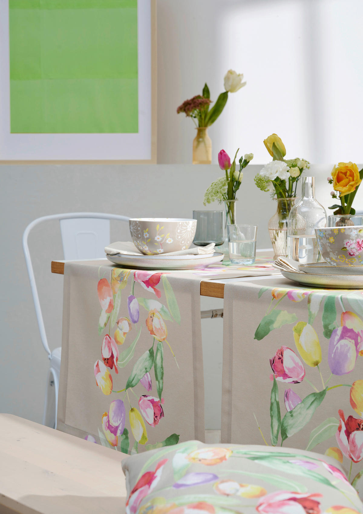 TISCHLÄUFER Textil Multicolor, Beigebraun 48/140 cm  - Multicolor/Beigebraun, Basics, Textil (48/140cm) - Esposa