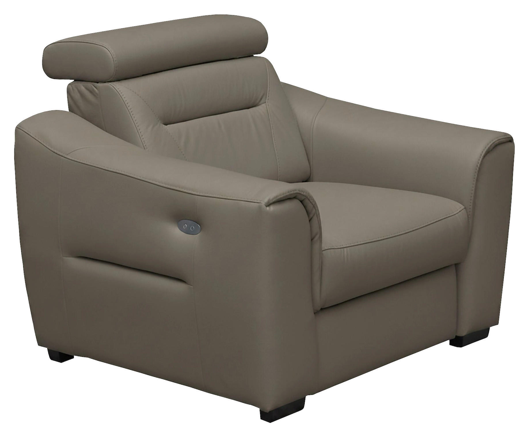 RELAXSESSEL in Textil, Leder Schlammfarben  - Wengefarben/Schlammfarben, Design, Leder/Holz (100/104/102cm) - Celina Home
