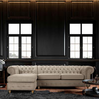 ECKSOFA Laura Taupe Mikrofaser  - Taupe/Creme, Design, Holz/Textil (182/284cm) - P & B