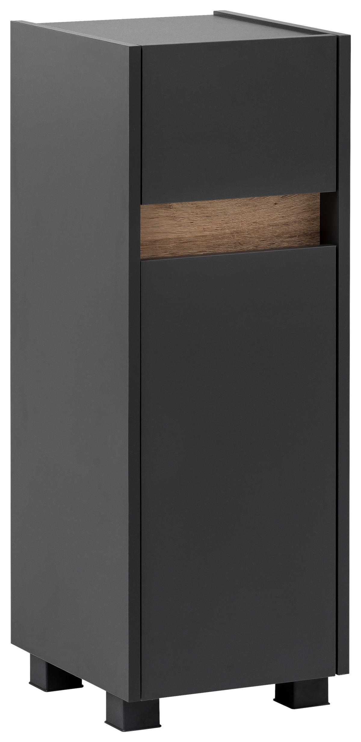 UNTERSCHRANK 30,2/84,8/33 cm   - Eichefarben/Anthrazit, MODERN, Holzwerkstoff/Kunststoff (30,2/84,8/33cm) - home24