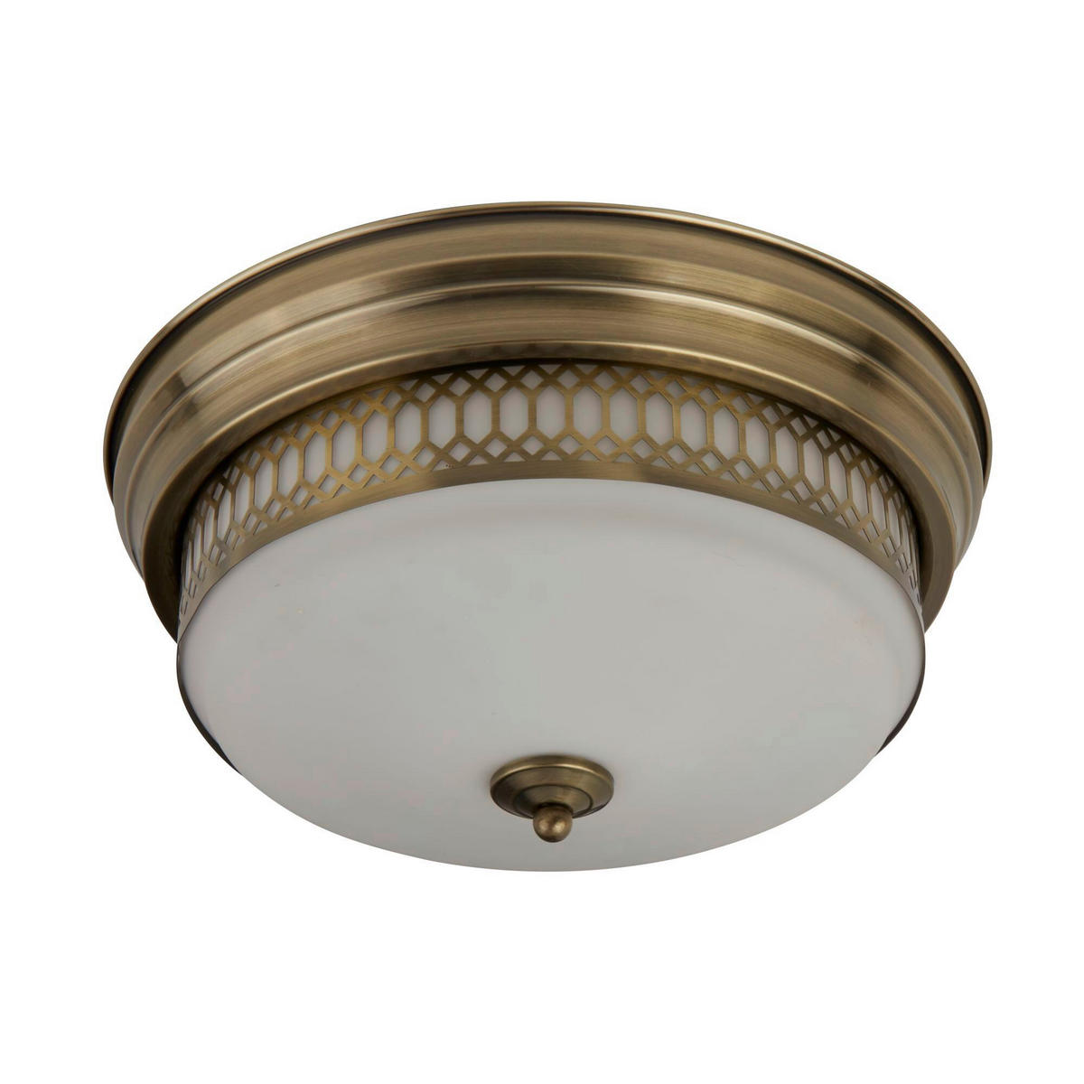 TAKLAMPA Edinburgh 35/16 cm  - vit/mässingsfärgad, Klassisk, metall/glas (35/16cm)