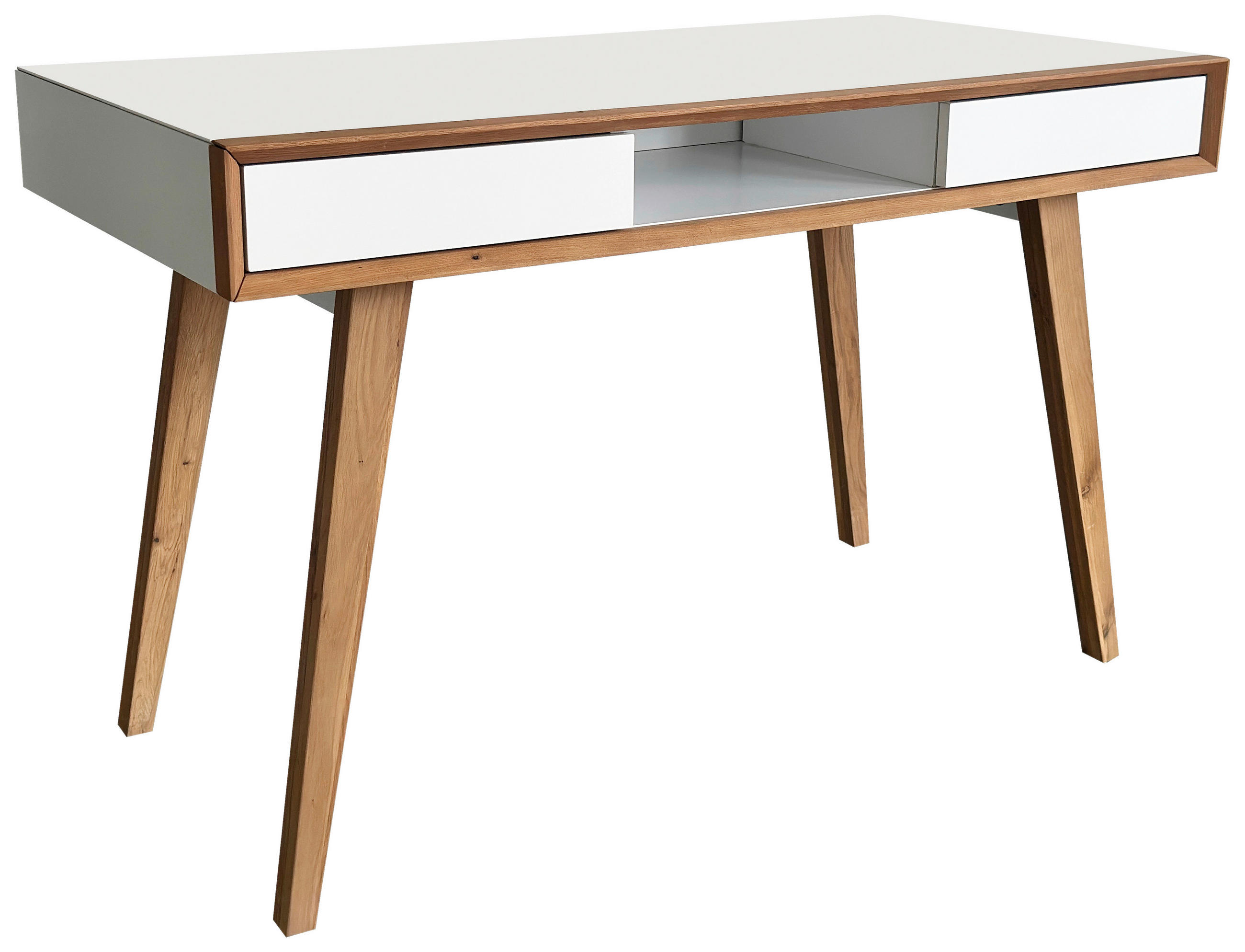 SCHREIBTISCH  in Weiß, Eichefarben  - Eichefarben/Weiß, MODERN, Holz/Holzwerkstoff (120/78/58cm) - MID.YOU