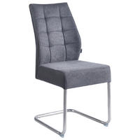 SCHWINGSTUHL  in Edelstahl Webstoff, Mikrofaser  - Edelstahlfarben/Grau, Design, Textil/Metall (44/97/60cm) - Carryhome