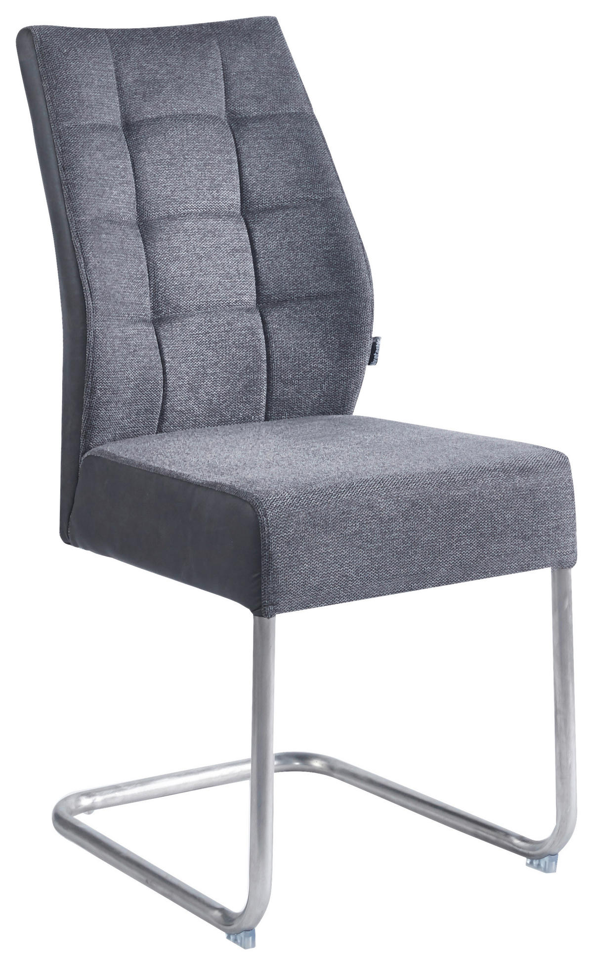 SCHWINGSTUHL  in Edelstahl Webstoff, Mikrofaser  - Edelstahlfarben/Grau, Design, Textil/Metall (44/97/60cm) - Carryhome