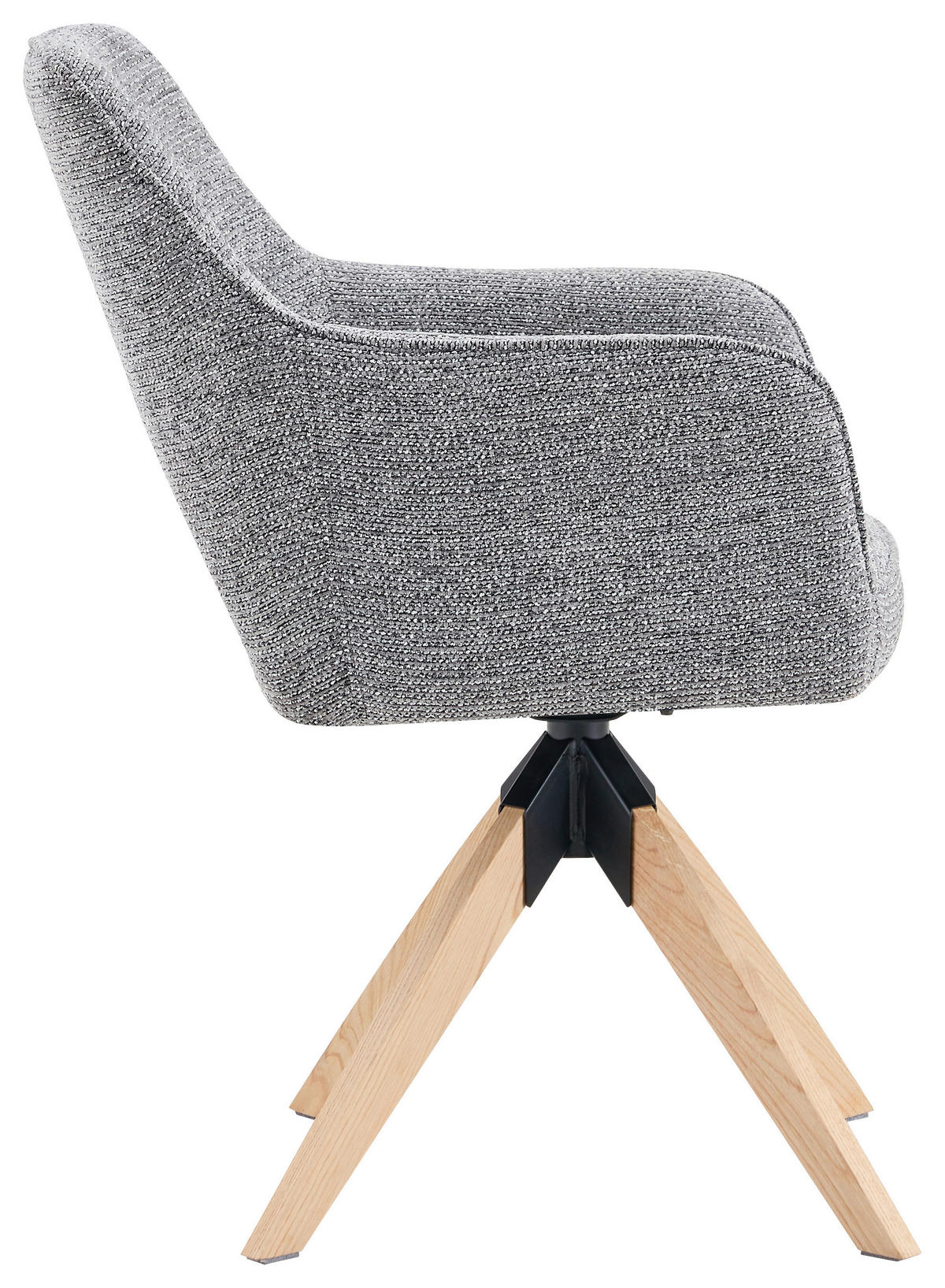 STOLICA S NASLONOM ZA RUKE  siva, boje hrasta  drvo, metal, tekstil      - siva/boje hrasta, Moderno, drvo/metal (60/89/65,5cm) - Livetastic