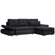 ECKSOFA Anthrazit Webstoff  - Chromfarben/Anthrazit, Design, Kunststoff/Textil (302/187cm) - Carryhome