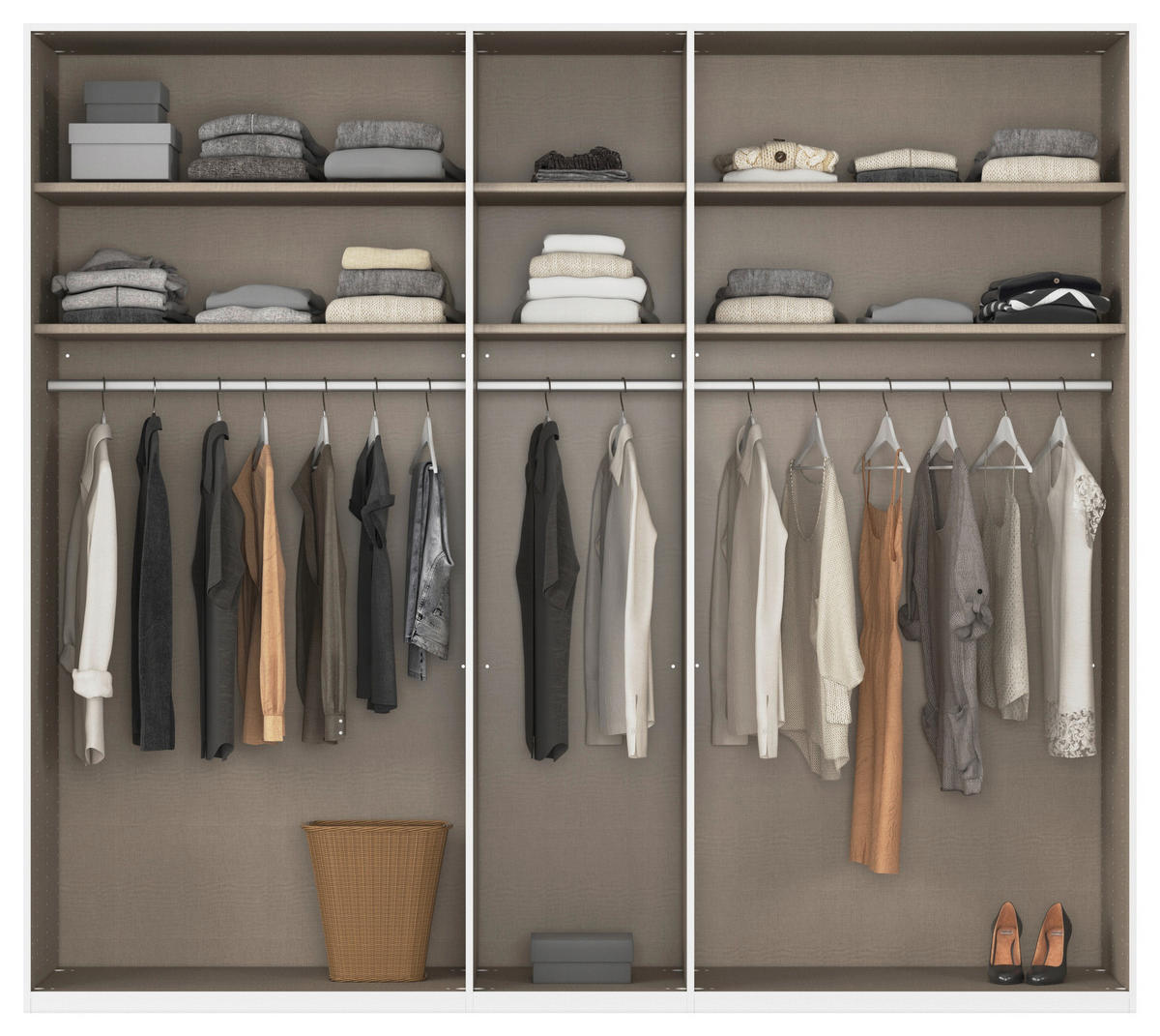 DREHTÜRENSCHRANK  in Eiche Artisan  - Eiche Artisan/Grau, MODERN, Holzwerkstoff/Metall (226/229/54cm) - Rauch Möbel