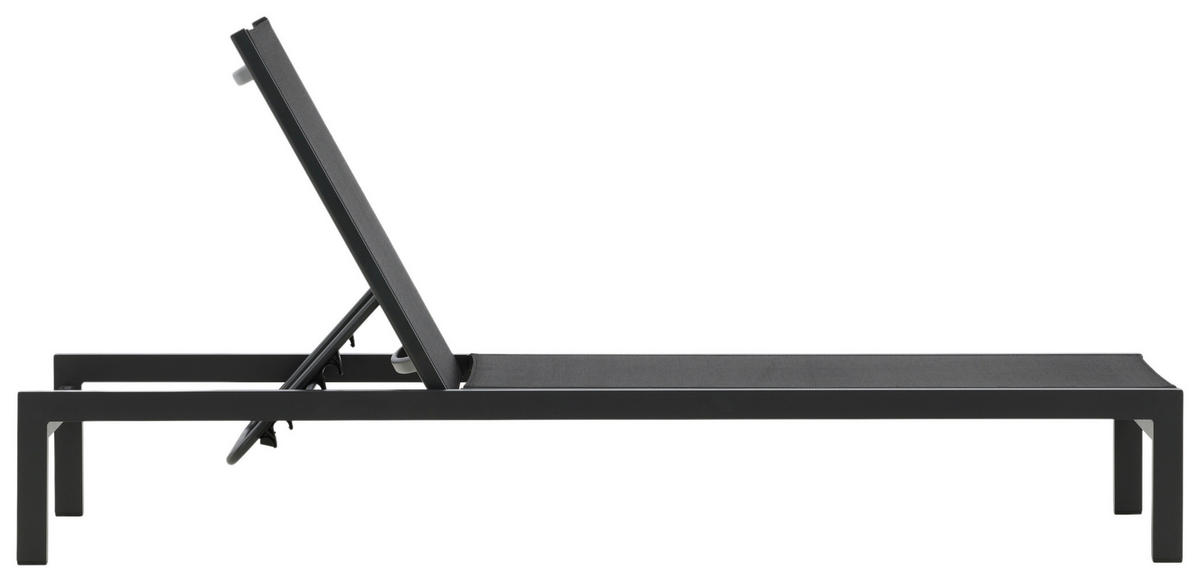 SONNENLIEGE 60/30/195 cm  - Schwarz, KONVENTIONELL, Metall (60/30/195cm) - Gardenson