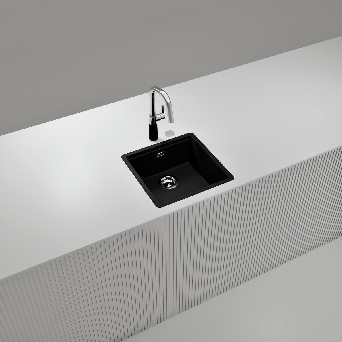 SPÜLE KIRN100FBNGT  - Schwarz, Basics, Stein (45,6/28,9/45,6cm) - Schock