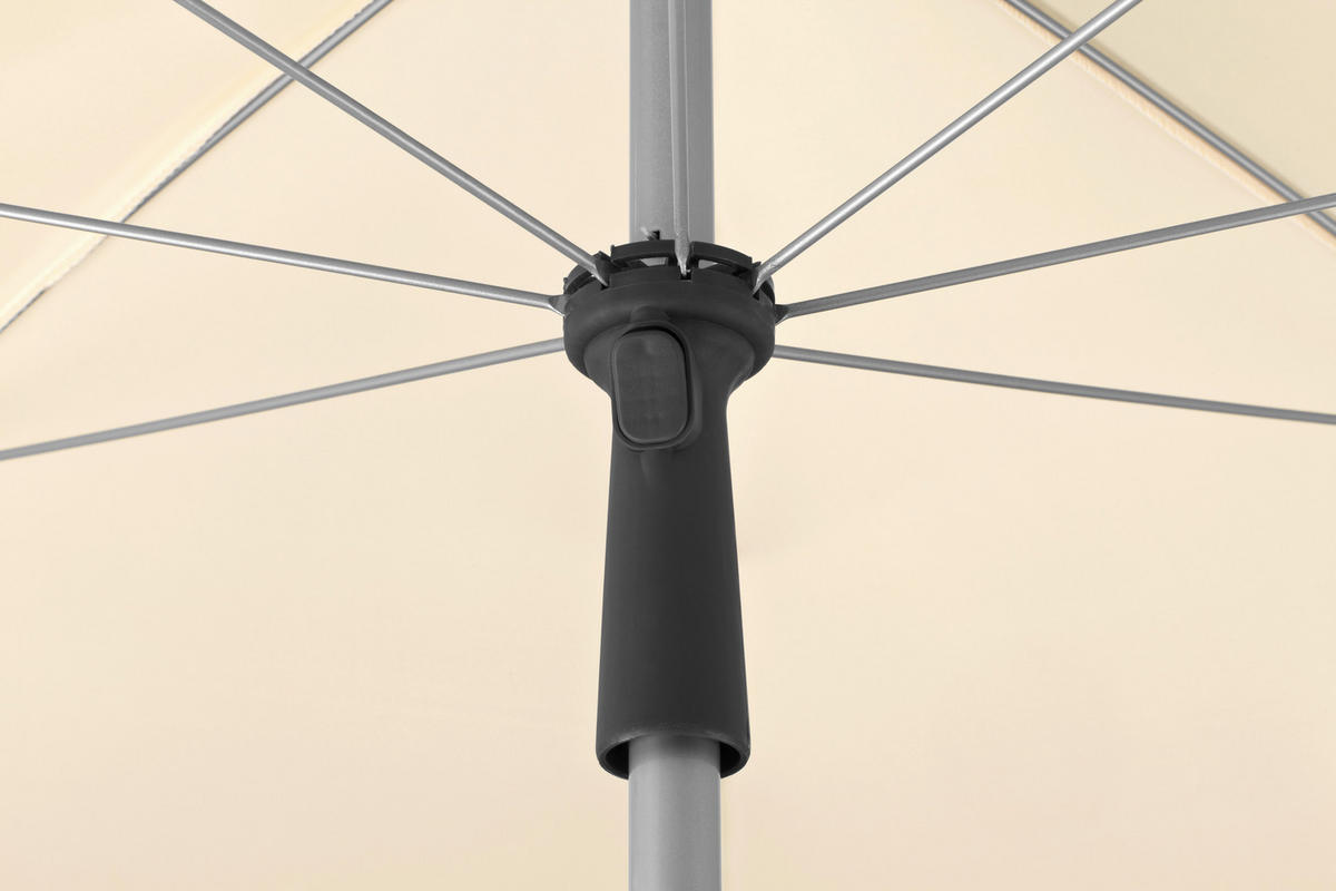 SONNENSCHIRM   - Silberfarben/Naturfarben, Basics, Textil/Metall (200/220/200cm) - Schneider