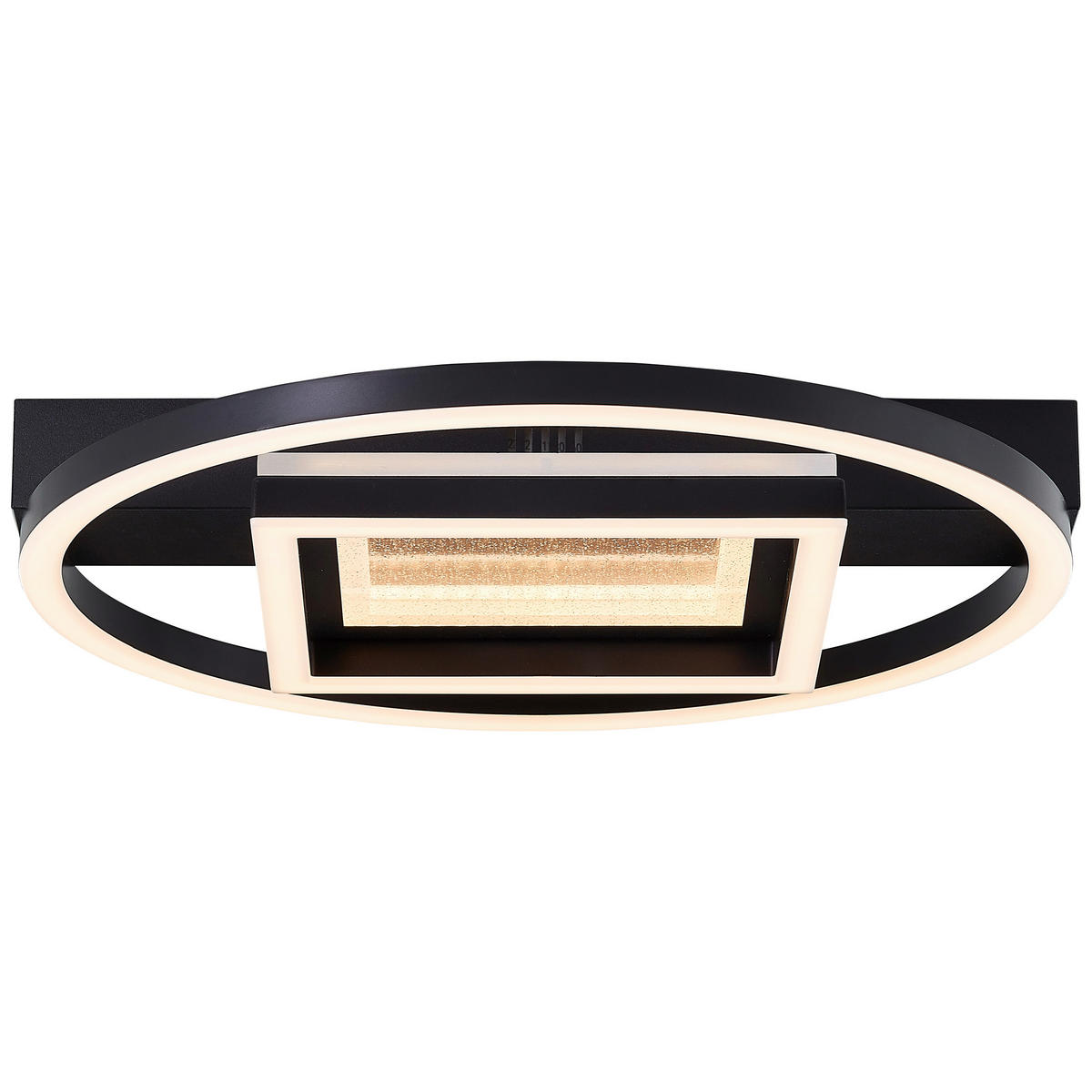 LED-DECKENLEUCHTE 37/6/37 cm   - Schwarz, Design, Kunststoff/Metall (37/6/37cm) - Brilliant