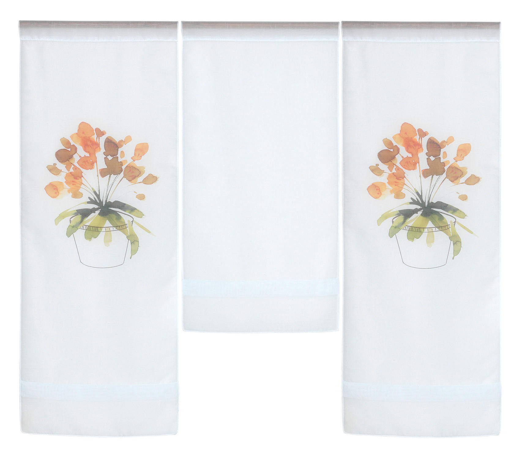 KURZGARDINENSET   90/80 cm   - Koralle/Weiß, Basics, Textil (90/80cm)
