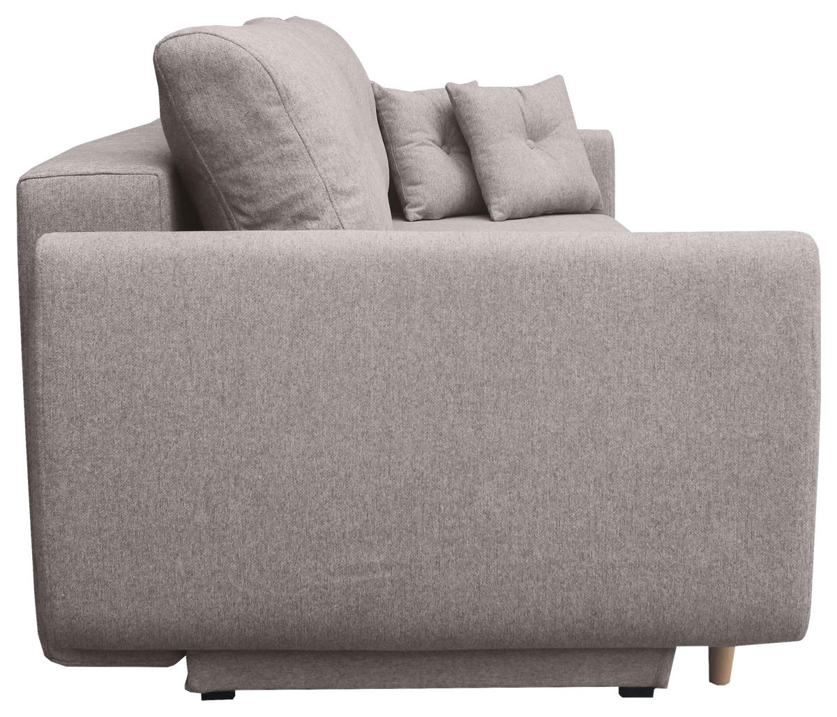 SCHLAFSOFA  mit Liegefunktion, Schlafen auf Sitzhöhe, Rücken echt Webstoff Greige  - Greige/Buchefarben, KONVENTIONELL, Holz/Textil (220/90/95cm) - Carryhome
