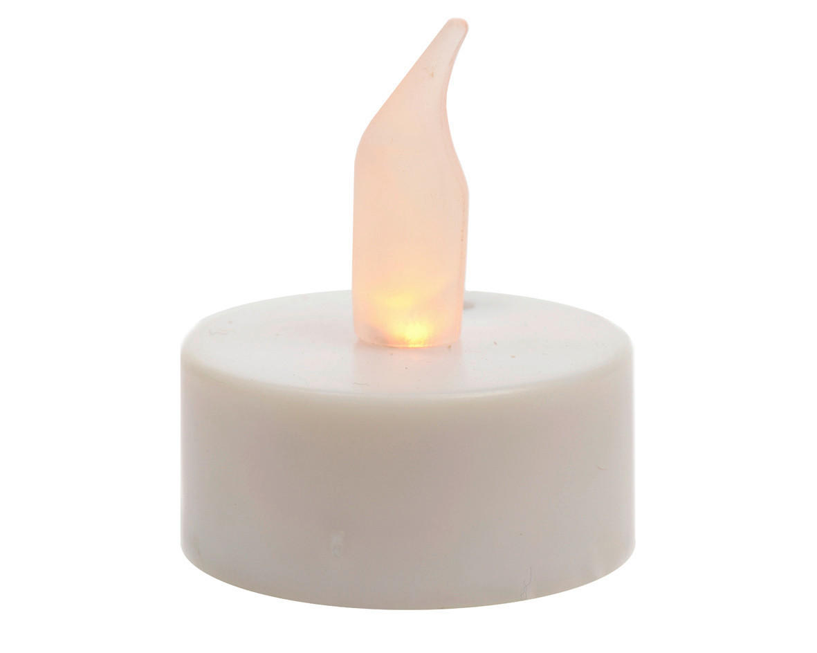 TEELICHT MIT LED  - Weiß, KONVENTIONELL, Kunststoff (3,8/4,6cm)