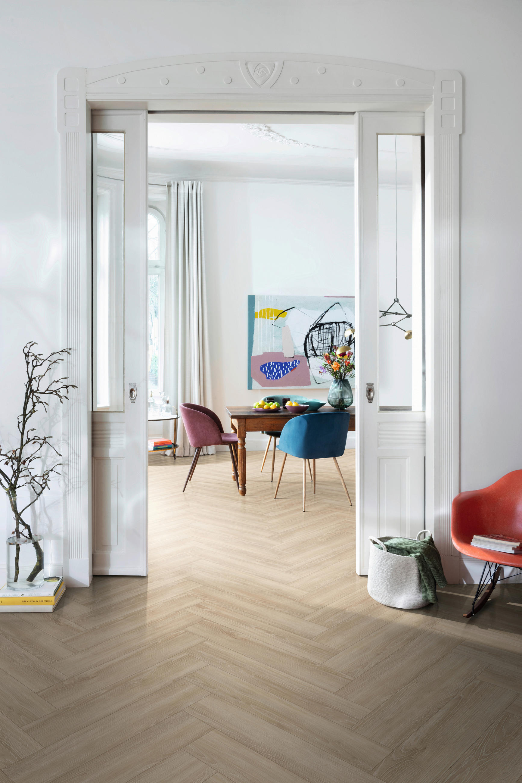 LAMINATBODEN Newport Eiche EGGER Nature Sense Herringbone  per  m² - Eichefarben/Beige, KONVENTIONELL, Holzwerkstoff (84/16.8/0.8cm) - Egger Holzwerkstoffe