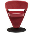 STUHL  Lederauswahl, Stoffauswahl, Typenauswahl, Sitzfläche 360° drehbar Flachgewebe Echtleder  - Rot/Schwarz, Design, Leder/Textil (62/86/61cm) - Moderano