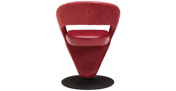 STUHL  Lederauswahl, Stoffauswahl, Typenauswahl, Sitzfläche 360° drehbar Flachgewebe Echtleder  - Rot/Schwarz, Design, Leder/Textil (62/86/61cm) - Moderano