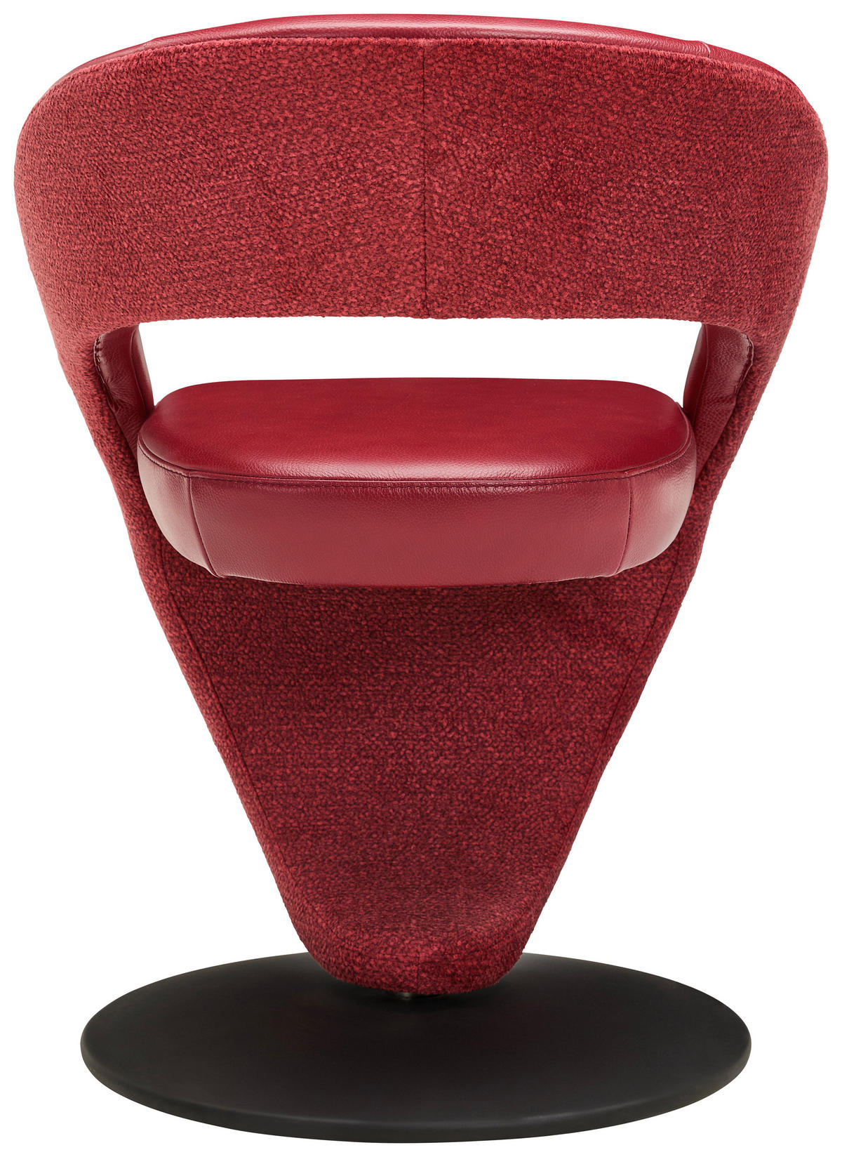 STUHL  Lederauswahl, Stoffauswahl, Typenauswahl, Sitzfläche 360° drehbar Flachgewebe Echtleder  - Rot/Schwarz, Design, Leder/Textil (62/86/61cm) - Moderano