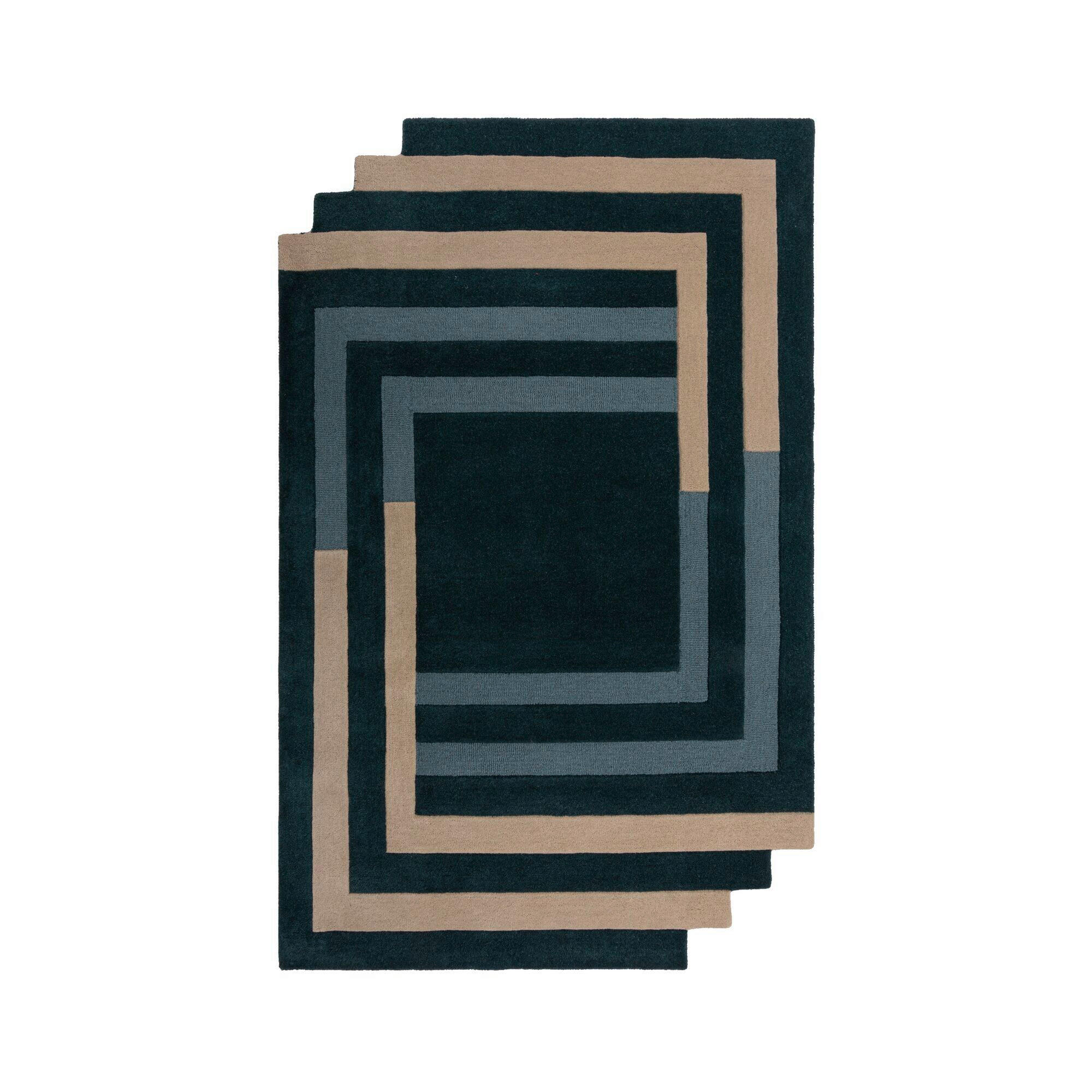 WOLLTEPPICH 150/240 cm LABYRINTH SHAPED Blau  - Blau, Trend, Textil (150/240cm)