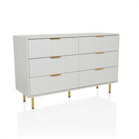SIDEBOARD  120/75/40 cm 6 Schublade(n)  - Goldfarben/Weiß, MODERN, Holzwerkstoff/Metall (120/75/40cm) - MID.YOU