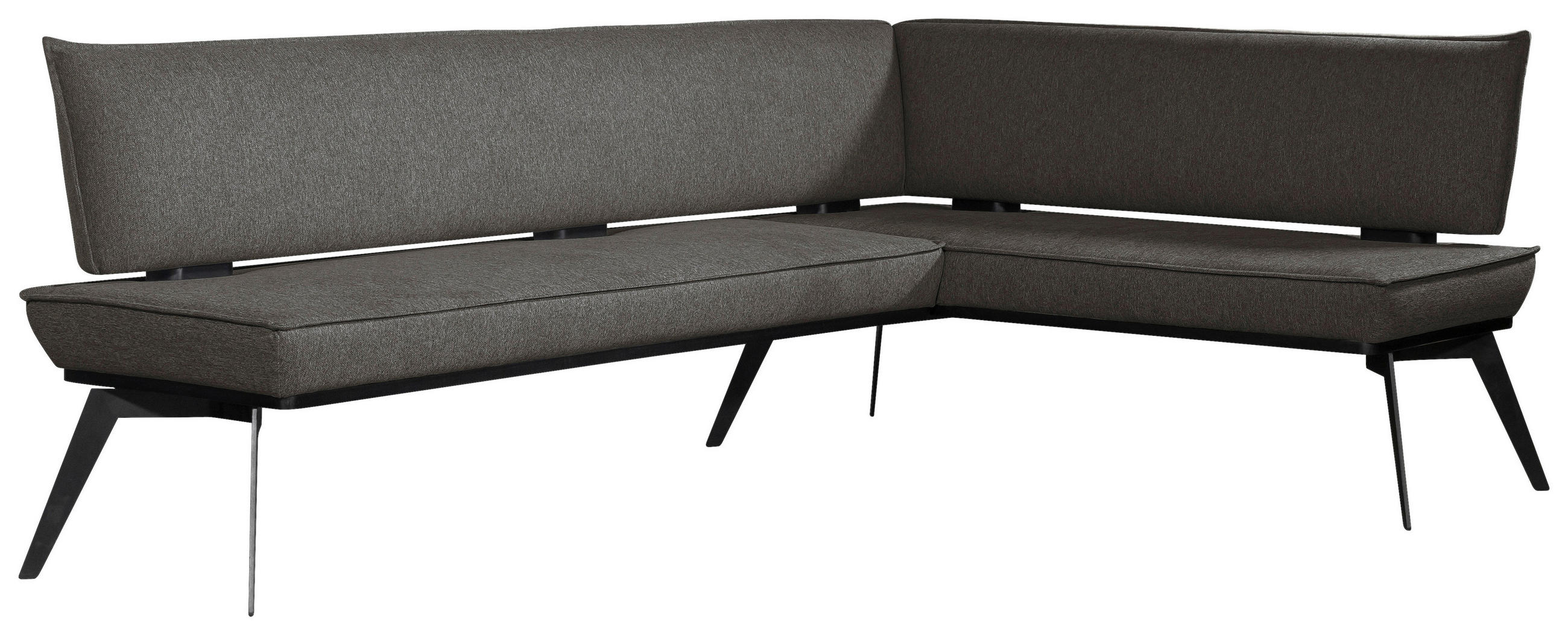 ECKBANK 195/165 cm Webstoff Schwarz Buche massiv   - Schwarz, Basics, Holz/Textil (195/165cm) - Carryhome