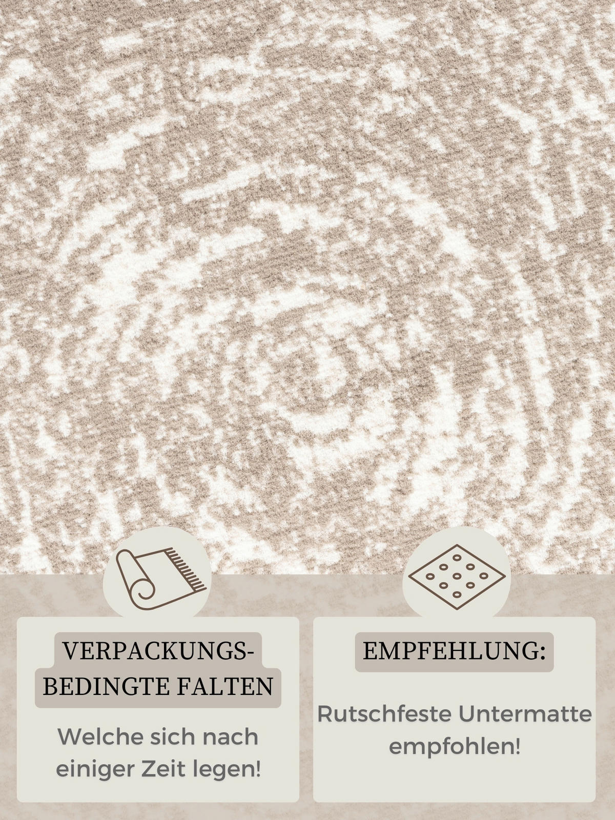 WEBTEPPICH 120 cm Gloria Creme, Beige  - Beige/Creme, Design, Kunststoff/Textil (120cm)