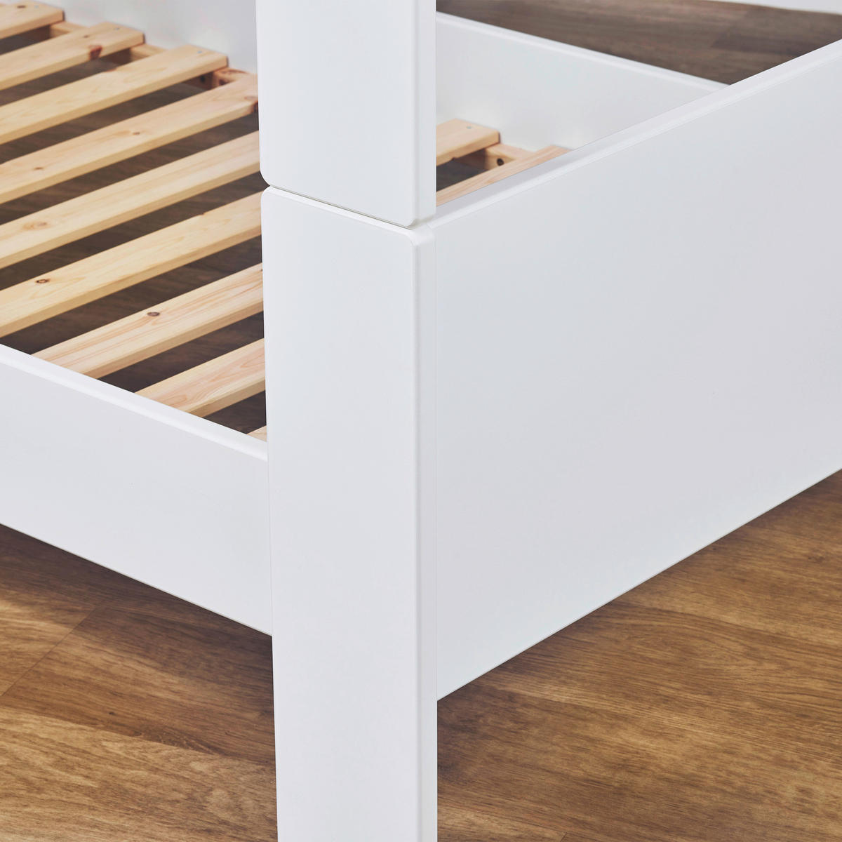 ETAGENBETT 90/200 cm,  in Weiß, Absturzsicherung, Leiter, Rollroste  - Naturfarben/Weiß, MODERN, Holzwerkstoff (90/200cm) - MID.YOU