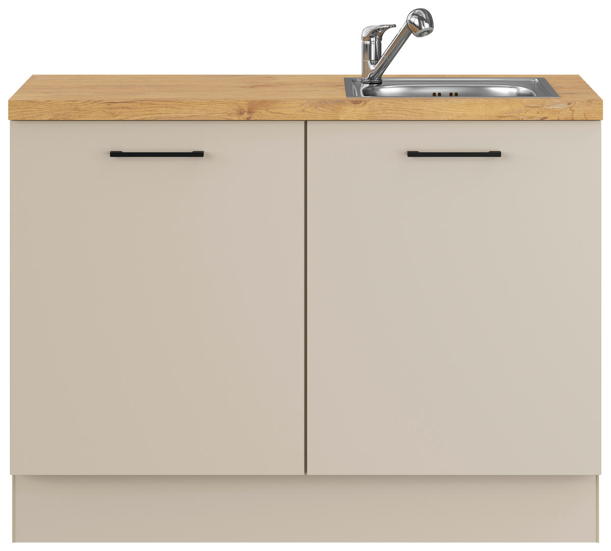 SPÜLENUNTERSCHRANK 120/91,8/58 cm  Hellgrau  - Eichefarben/Hellgrau, Basics, Holzwerkstoff/Metall (120/91,8/58cm) - Impuls