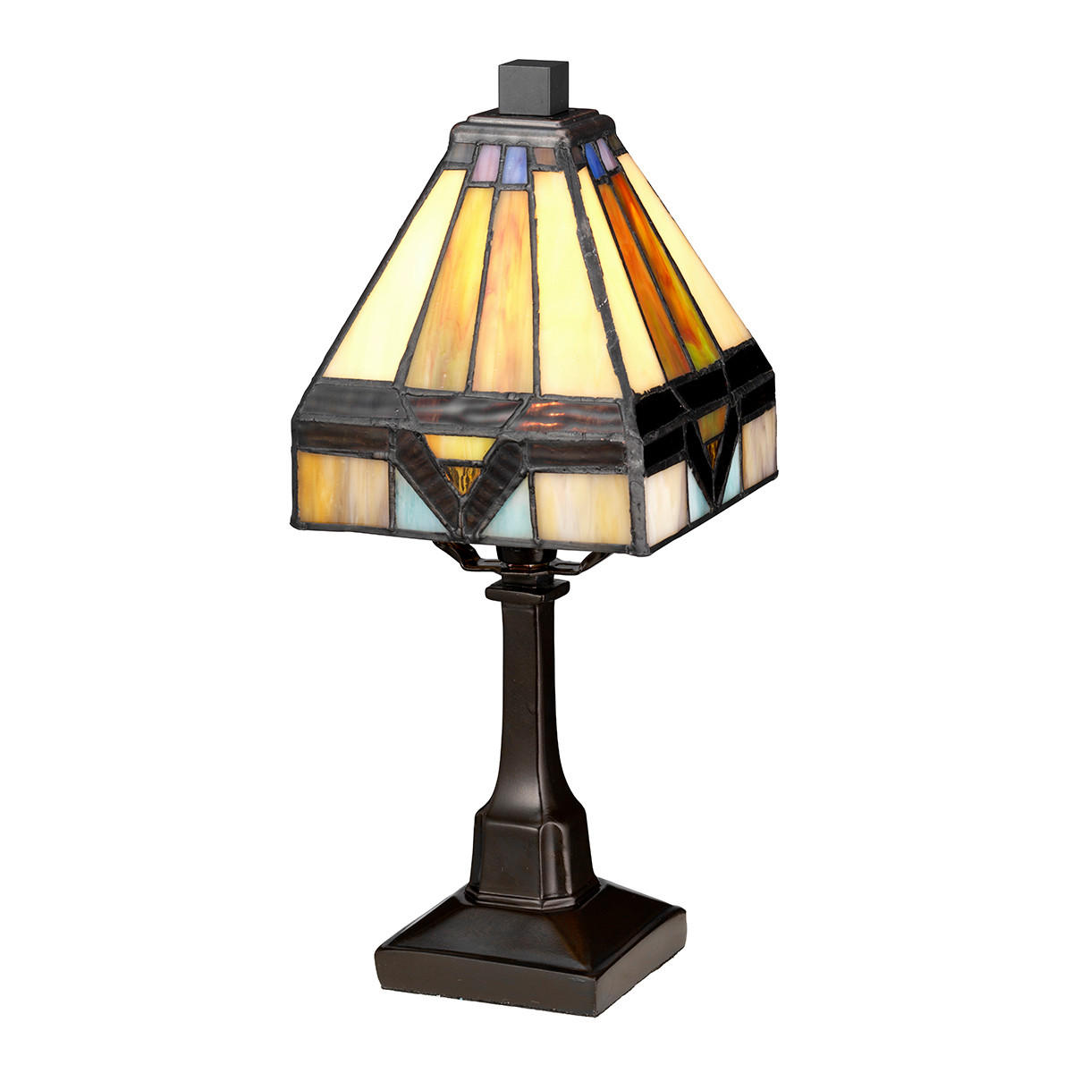 TISCHLEUCHTE QZ-Holmes-TL 12.5/30.5/12.5 cm   - Bronzefarben, ROMANTIK / LANDHAUS, Glas/Metall (12.5/30.5/12.5cm) - Elstead Lighting
